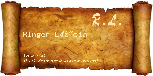 Ringer Lúcia névjegykártya